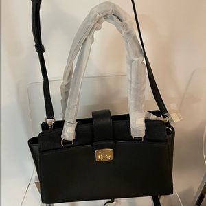 Coach Avary Carryall Satchel Black Crossgrain Leather
